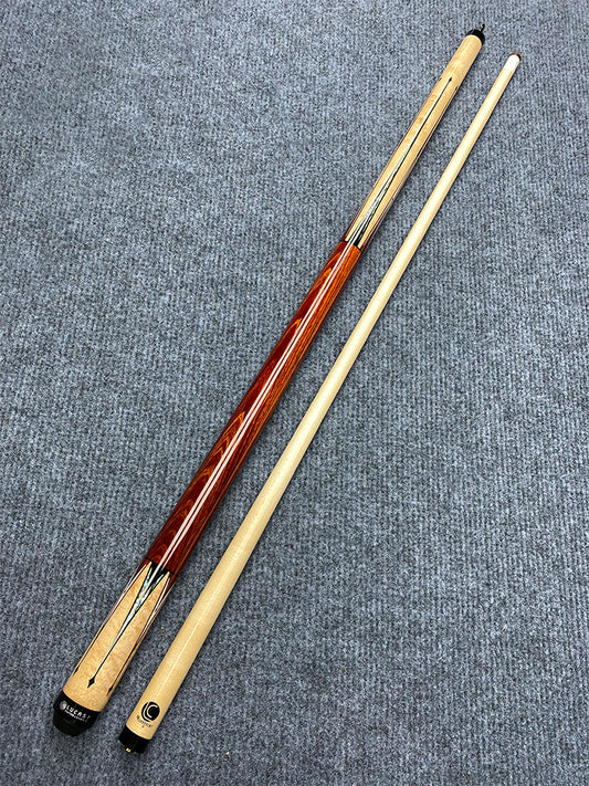 Lucasi Custom Natural Birdseye Maple & Black/White Mother of Pearl Inlays Wrapless Cue LZC63