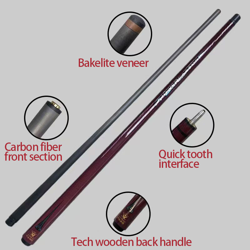 Archimedes Black Tech Carbon Fiber Break Cue – 13mm Explosive Pro Tip, 2-Piece TSA Design (19.5oz) – 10-Year Frat-Proof Warranty