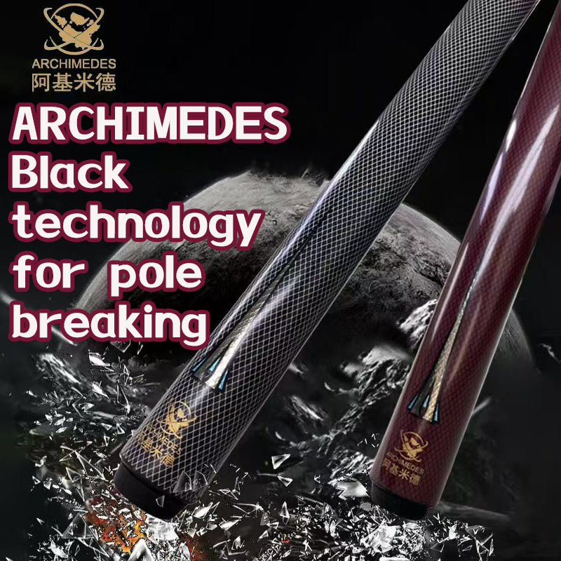 Archimedes Black Tech Carbon Fiber Break Cue – 13mm Explosive Pro Tip, 2-Piece TSA Design (19.5oz) – 10-Year Frat-Proof Warranty